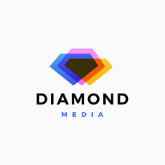 diamond colorful gradient overlap overlapping logo vector icon illustration - 774942407