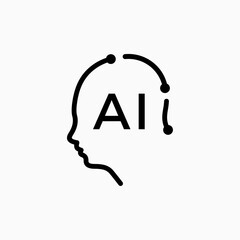 ai human intelligence head think logo vector icon illustration - 774942412