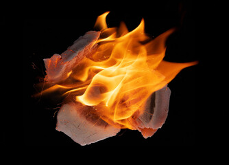 fire isolated on transparent background cutout 