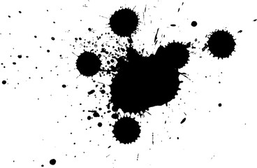 Fototapeta premium black watercolor brush painting splatter splash on white background