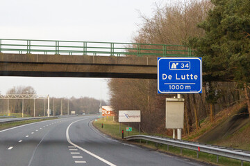 Niederlande, Autobahn A1, Ausfahrt 34, De Lutte,