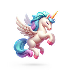Unicorn 3D mystical animal.