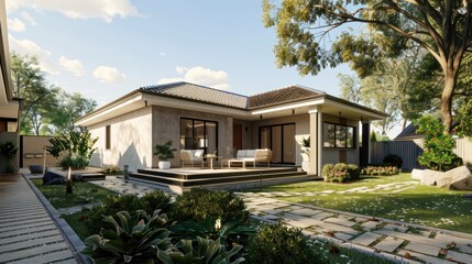 Fototapeta na wymiar Design a charming bungalow with smart home 