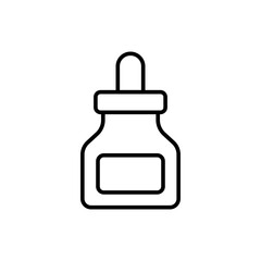 Ink bottle outline icons, minimalist vector illustration ,simple transparent graphic element .Isolated on white background