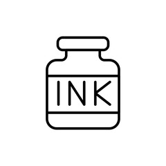 Ink bottle outline icons, minimalist vector illustration ,simple transparent graphic element .Isolated on white background