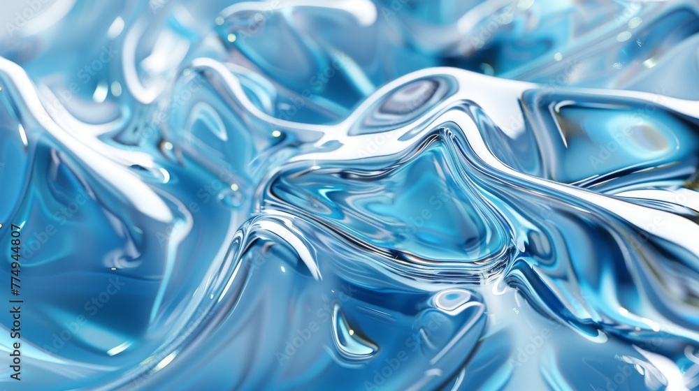 Aufkleber 3d concept shiny liquid flow pattern background, in the style of distorted figuration
