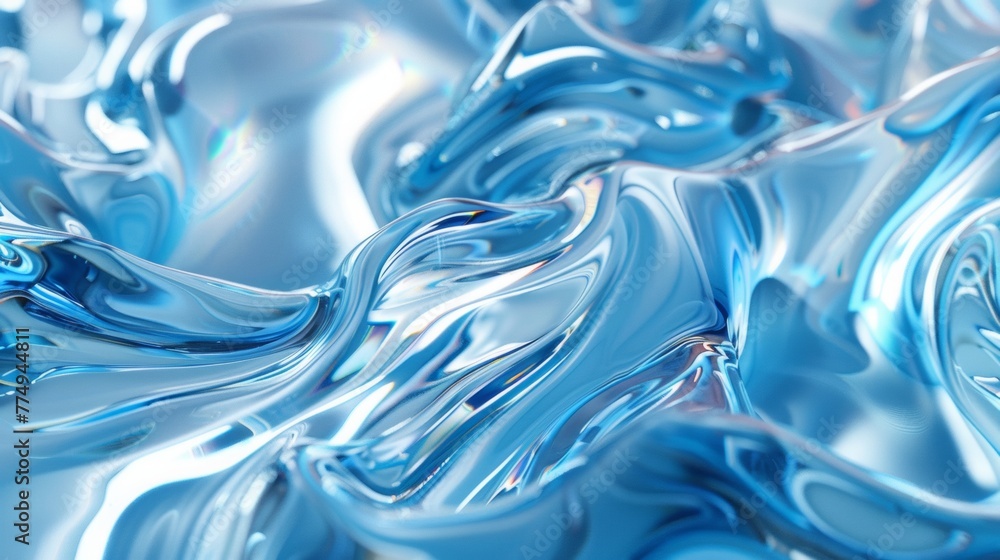 Aufkleber 3d concept shiny liquid flow pattern background, in the style of distorted figuration