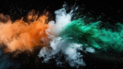 Vibrant Powder Explosion on Black Background