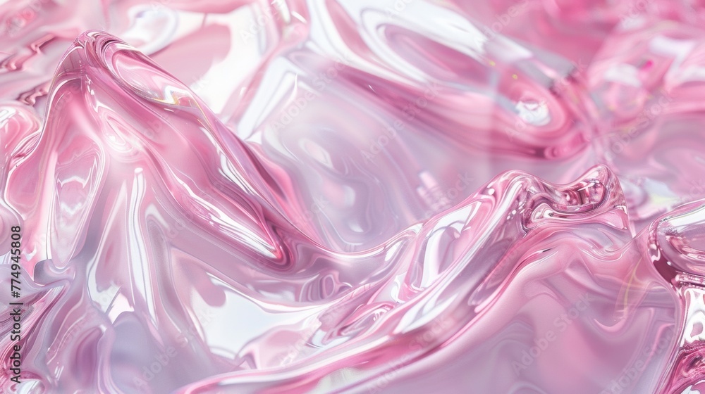 Aufkleber 3d concept shiny liquid flow pattern background, in the style of distorted figuration