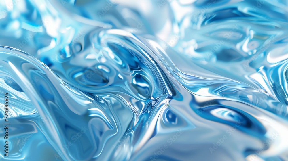Aufkleber 3d concept shiny liquid flow pattern background, in the style of distorted figuration