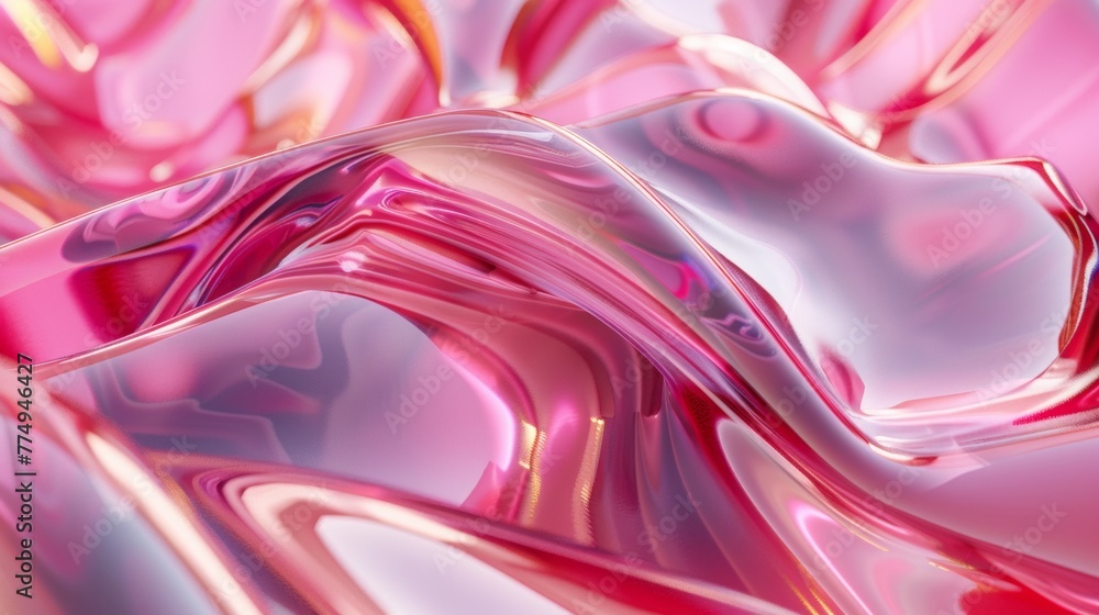 Aufkleber 3d concept shiny liquid flow pattern background, in the style of distorted figuration