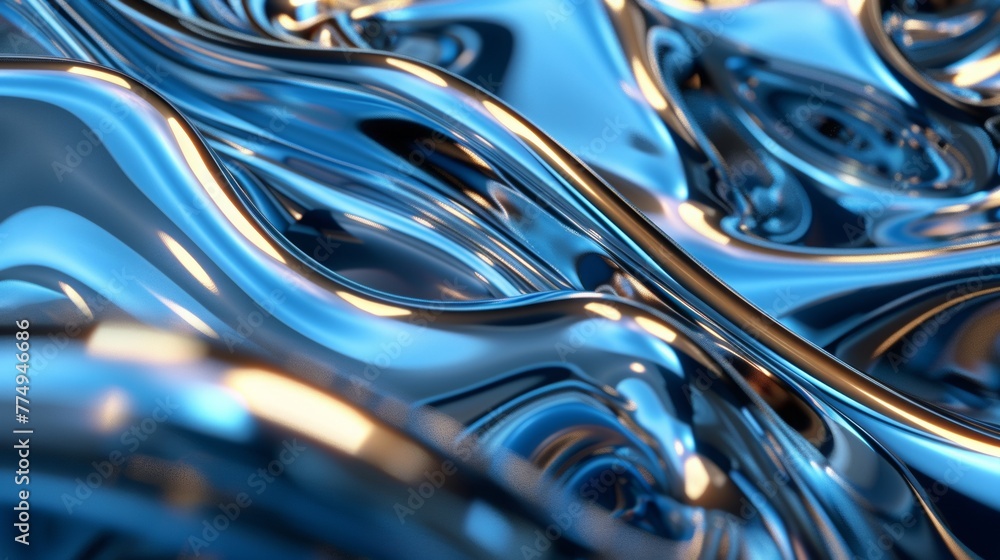 Aufkleber 3d concept shiny liquid flow pattern background, in the style of distorted figuration