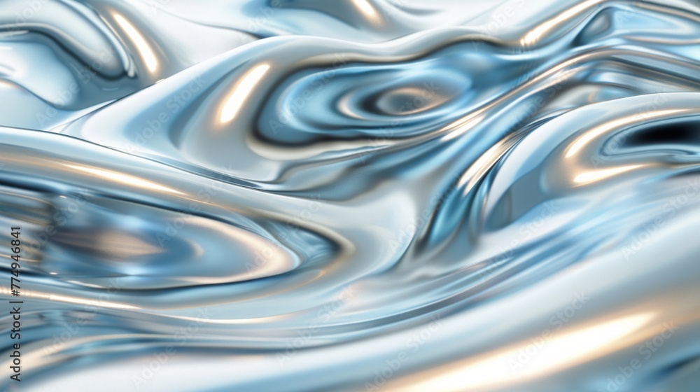 Aufkleber 3d concept shiny liquid flow pattern background, in the style of distorted figuration
