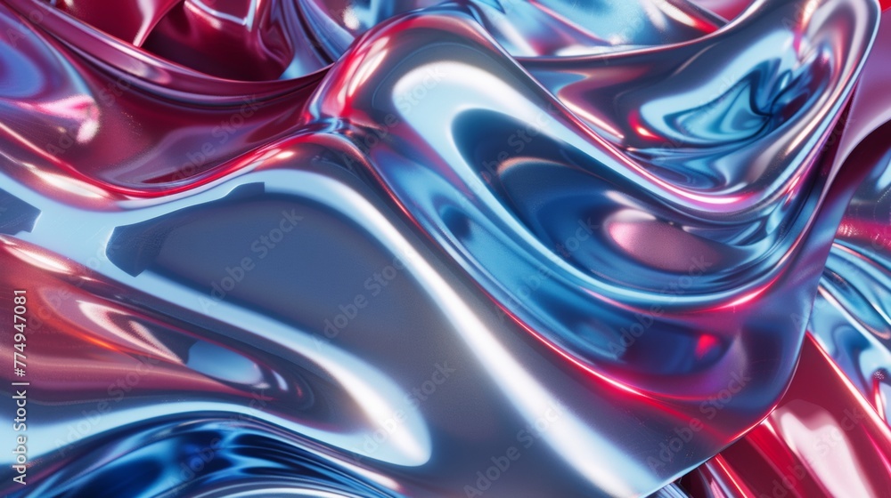Aufkleber 3d concept shiny liquid flow pattern background, in the style of distorted figuration
