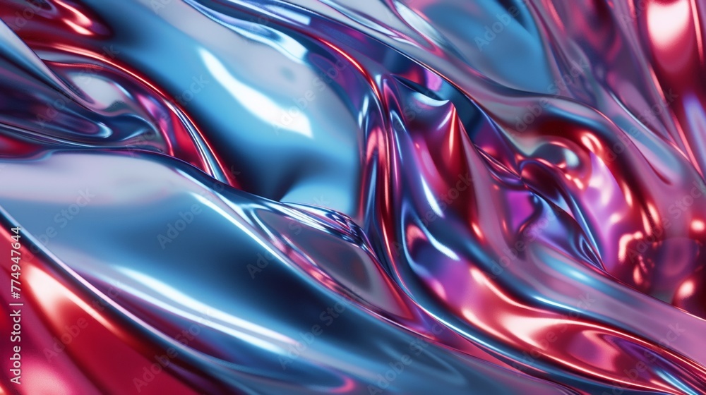 Aufkleber 3d concept shiny liquid flow pattern background, in the style of distorted figuration