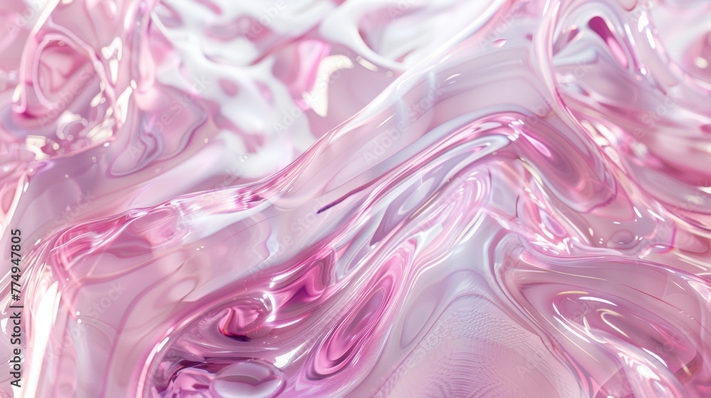 Aufkleber 3d concept shiny liquid flow pattern background, in the style of distorted figuration