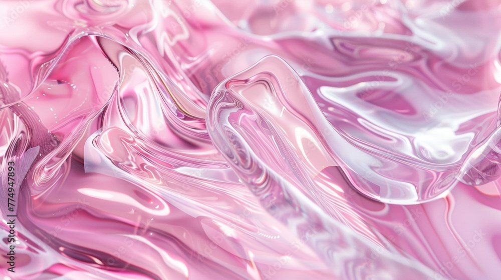 Aufkleber 3d concept shiny liquid flow pattern background, in the style of distorted figuration