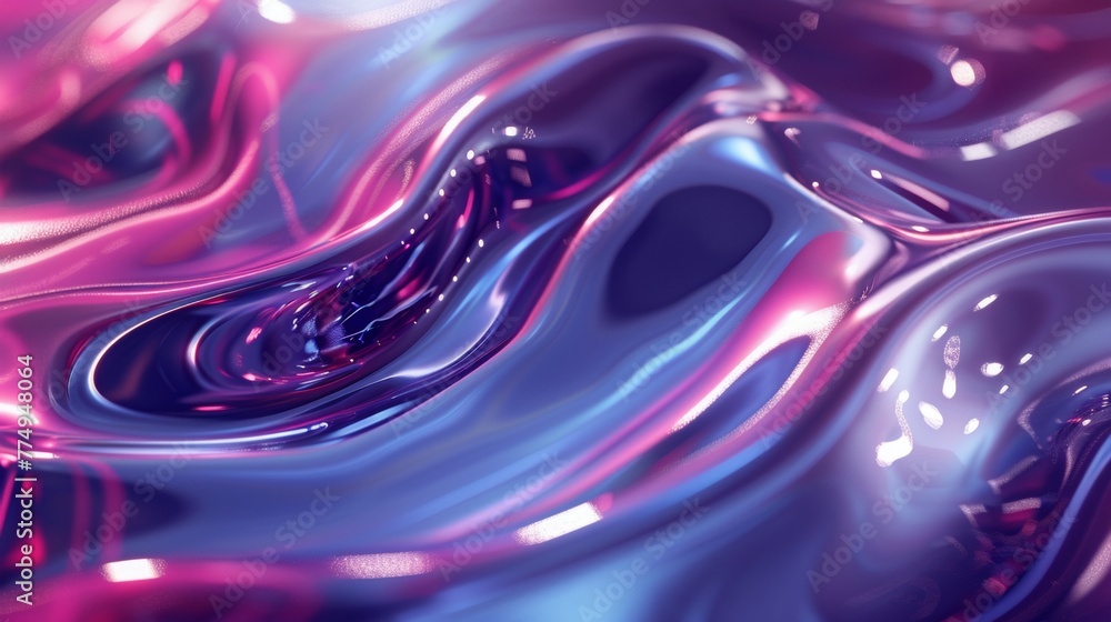 Aufkleber 3d concept shiny liquid flow pattern background, in the style of distorted figuration