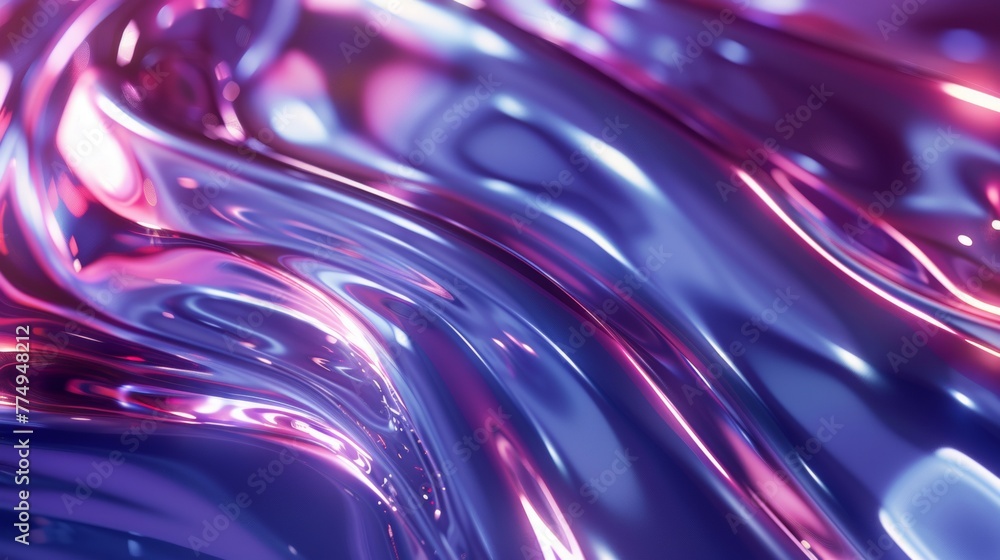 Aufkleber 3d concept shiny liquid flow pattern background, in the style of distorted figuration