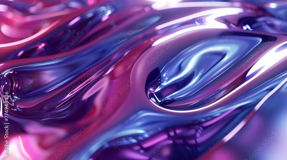 Poster 3d concept shiny liquid flow pattern background, in the style of distorted figuration