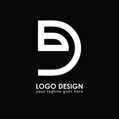 BD BD Logo Design, Creative Minimal Letter BD BD Monogram