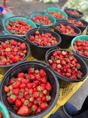 Fototapeta na wymiar strawberries at a market