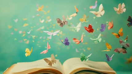 Fluttering Dreams Whimsical Paper Butterflies Animated Scene