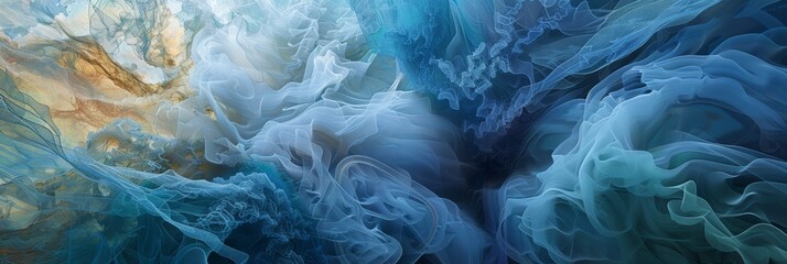blue smoke dark surreal dreamy background - obrazy, fototapety, plakaty