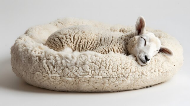 sheep sleeping in a Fluffy Bed