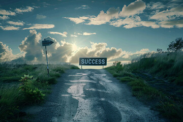 A path to success concept - obrazy, fototapety, plakaty