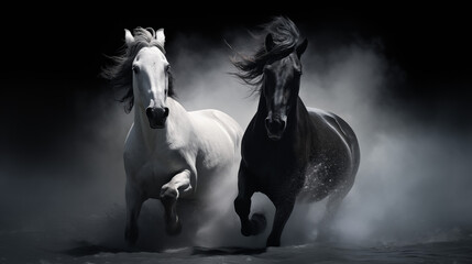 Fototapeta premium Horse Harmony, Ethereal Realism Unveiled. AI Generative.