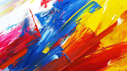 Bold strokes of primary colors, capturing the essence of pure emotion.