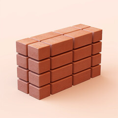 a single brick on cartoon 3d isolated background сreated with Generative Ai