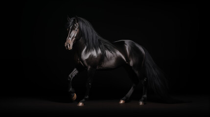 Obraz na płótnie Canvas Epic Encounter, Beautiful Horse in Surreal Motion. AI Generative.