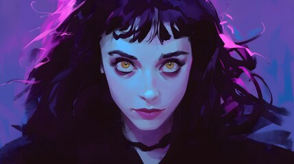 Spooky brunette in Crazy Expressions in Gothic Art
