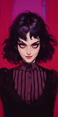 Spooky brunette in Crazy Expressions in Gothic Art