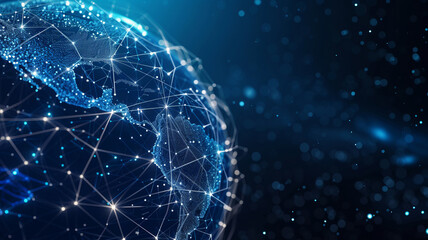 A digital globe highlights the interconnectedness of modern technology AI Generative.