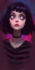 Spooky brunette in Crazy Expressions in Gothic Art