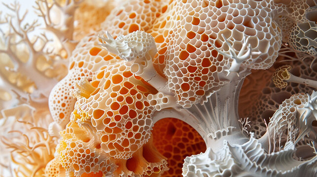 Organic forms intertwining, evoking the intricate beauty of a coral reef.