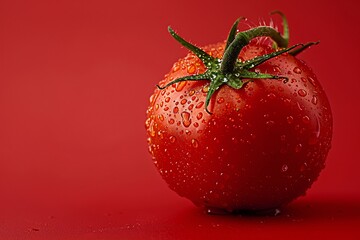a tomato with water drops on it