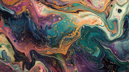 Swirls of marbled patterns, reminiscent of distant galaxies in cosmic dance.