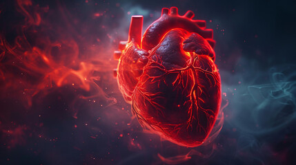 Human hearts symbolize organ donation pulsating with the magic of cardiac generosity. Generative ai. - obrazy, fototapety, plakaty