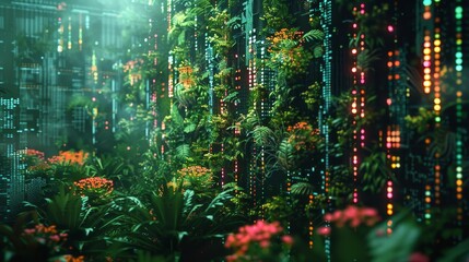 A screen alive with the vibrant colors of a digital jungle - obrazy, fototapety, plakaty