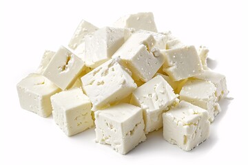 a pile of white cubes