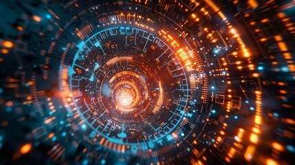 Obraz premium A surreal intelligence connecting the dots of the digital cosmos
