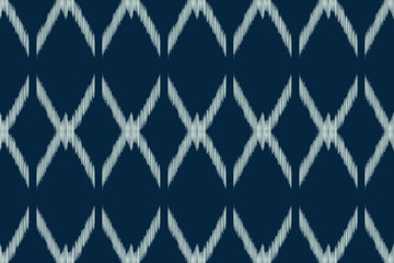 Traditional Ethnic ikat motif fabric pattern geometric style.African Ikat embroidery Ethnic oriental pattern blue background wallpaper. Abstract,vector,illustration.Texture,frame,decoration.