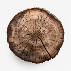 Fototapeta premium tree trunk cut on isolated background сreated with Generative Ai