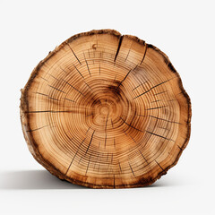 Obraz premium tree trunk cut on isolated background сreated with Generative Ai