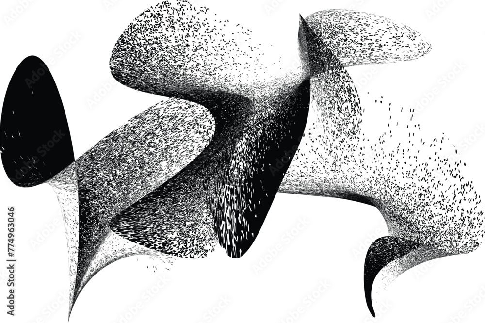 Poster distorted geometric shape . minimal art design . noise destroyed logo . trendy grainy shapes . graph