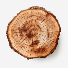 tree trunk cut on isolated background сreated with Generative Ai